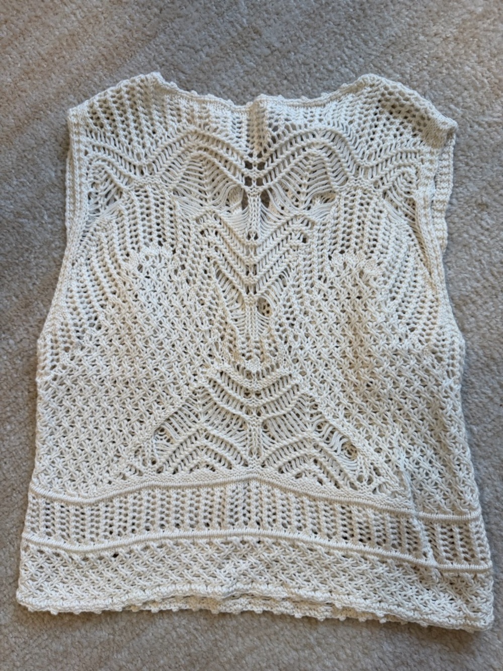 Abercrombie & Fitch Cream Crochet Tank Top XS